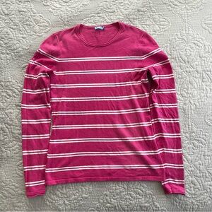 J.McLaughlin pink and white striped crewneck sweater size small